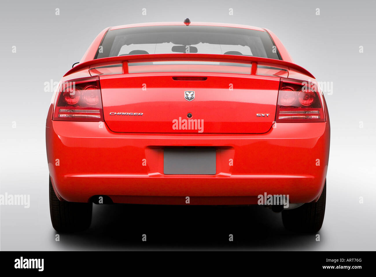2008 Dodge Charger SXT in Red - Low/Wide Rear Stock Photo - Alamy