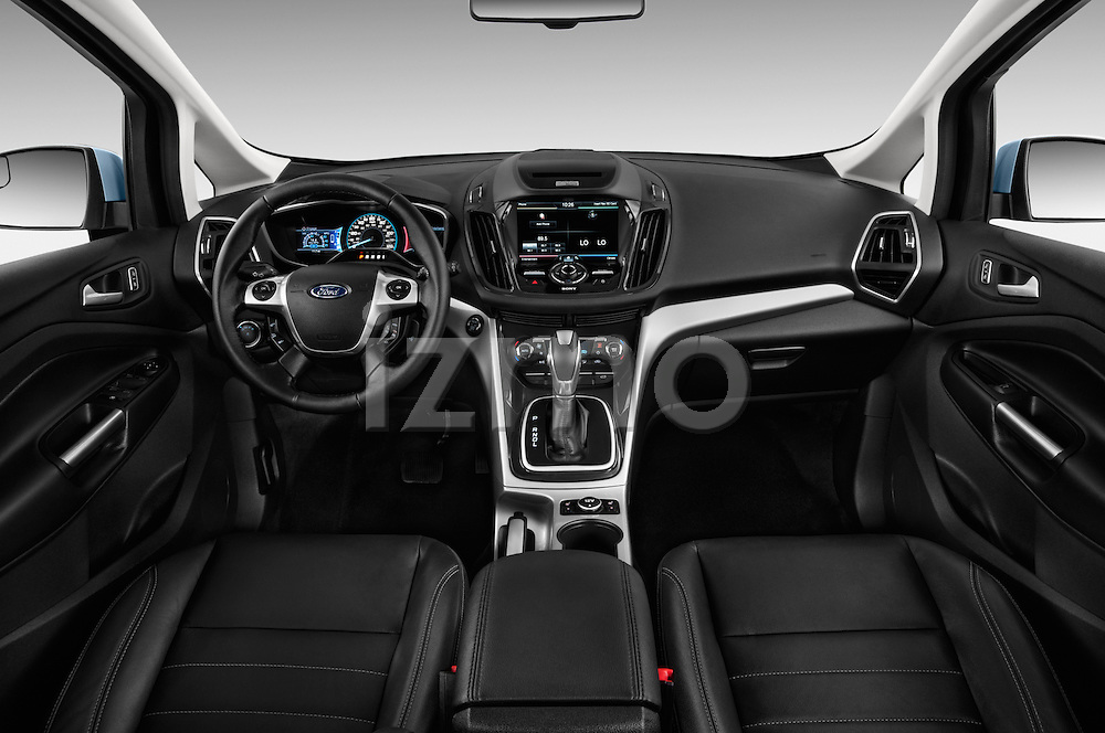 2013 Ford C-Max Hybrid SEL MPV Mini MPV Straight dashboard view | izmostock