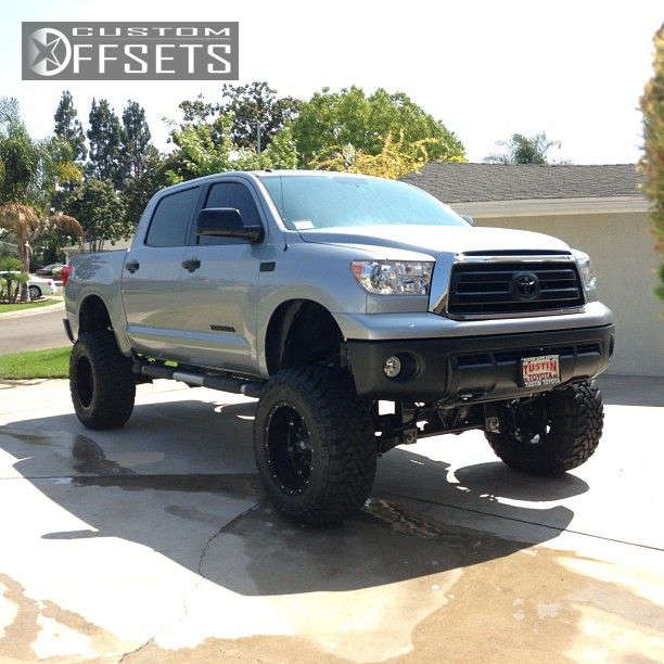 2012 Toyota Tundra with 20x12 -44 Fuel Hostage and 37/13.5R20 Toyo Tires  Open Country M/T and Lifted >9" | Custom Offsets
