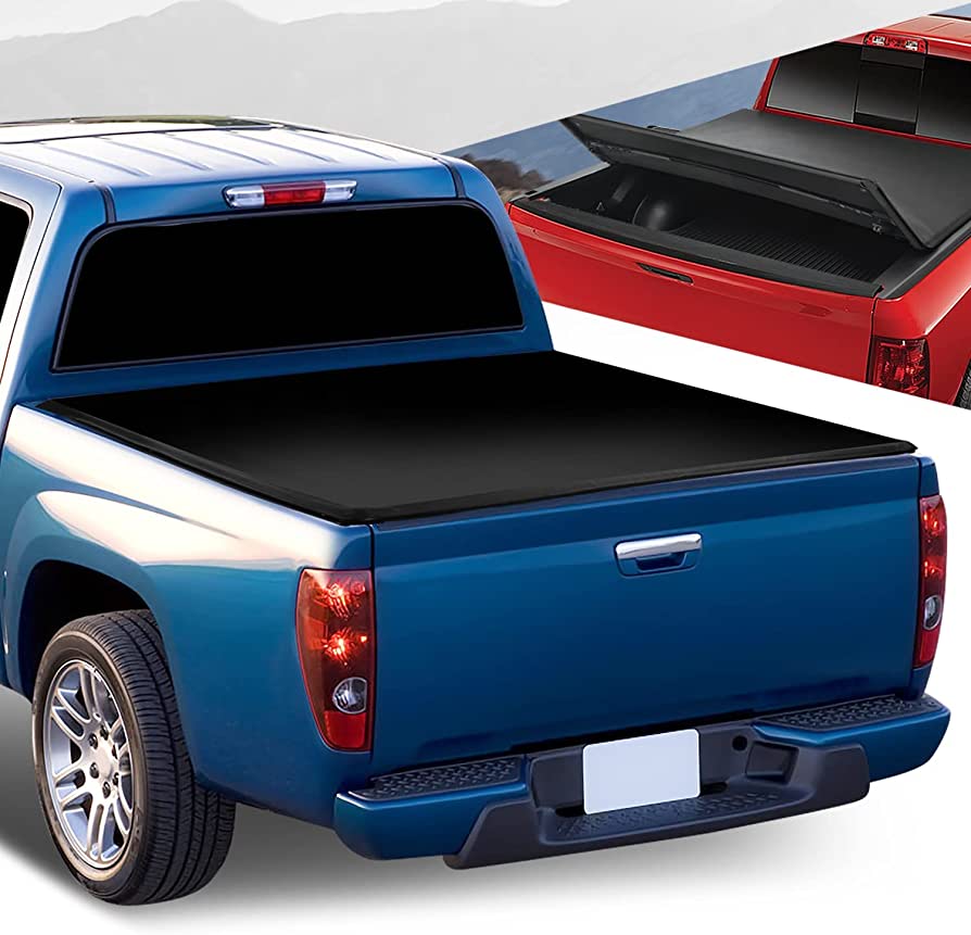 Amazon.com: Vinyl Soft Top Tri-Fold Adjustable Truck Tonneau Cover  Compatible with Chevy Colorado GMC Canyon Isuzu I-280 I-290 I-370 6Ft  Fleetside Bed 04-12, Matte Black : Automotive