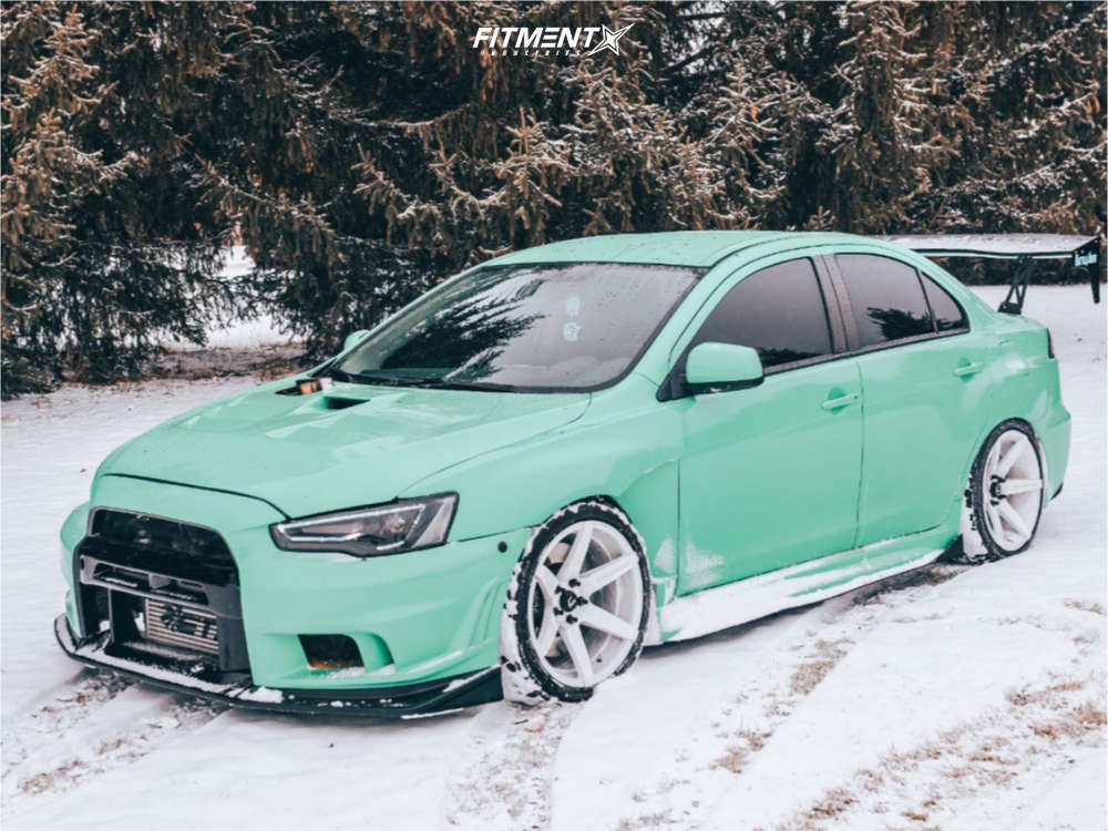 2010 Mitsubishi Lancer Evolution GSR with 18x9.5 Cosmis Racing S1 and Nitto  245x35 on Coilovers | 1556551 | Fitment Industries