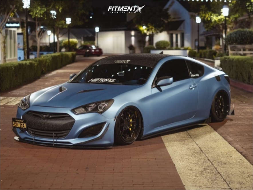 2013 Hyundai Genesis Coupe 3.8 R-Spec with 19x9.5 Aodhan Ds07 and Forceum  225x35 on Air Suspension | 1716295 | Fitment Industries