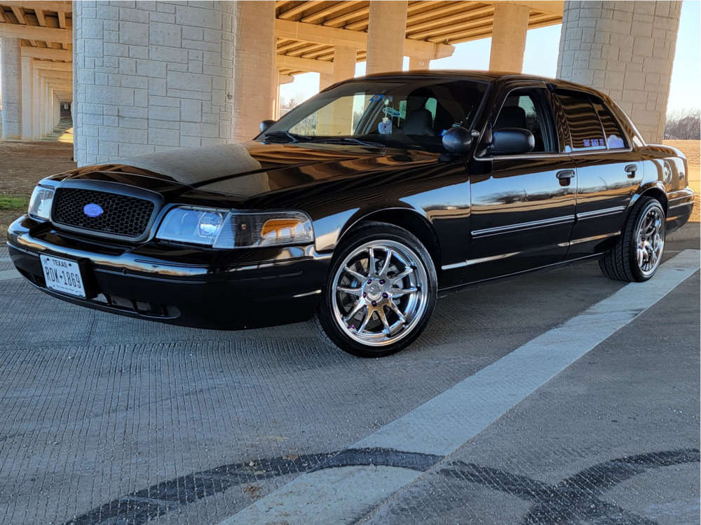 2009 Ford Crown Victoria with 18x9.5 22 Aodhan Ds02 and 245/40R18 Vercelli  Strada Ii and Stock | Custom Offsets