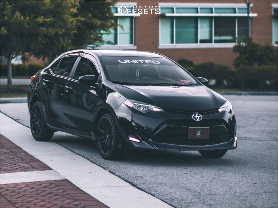 2019 Toyota Corolla with 17x7.5 42 ICW Banshee and 205/40R17 Goodyear Eagle  F1 and Stock | Custom Offsets