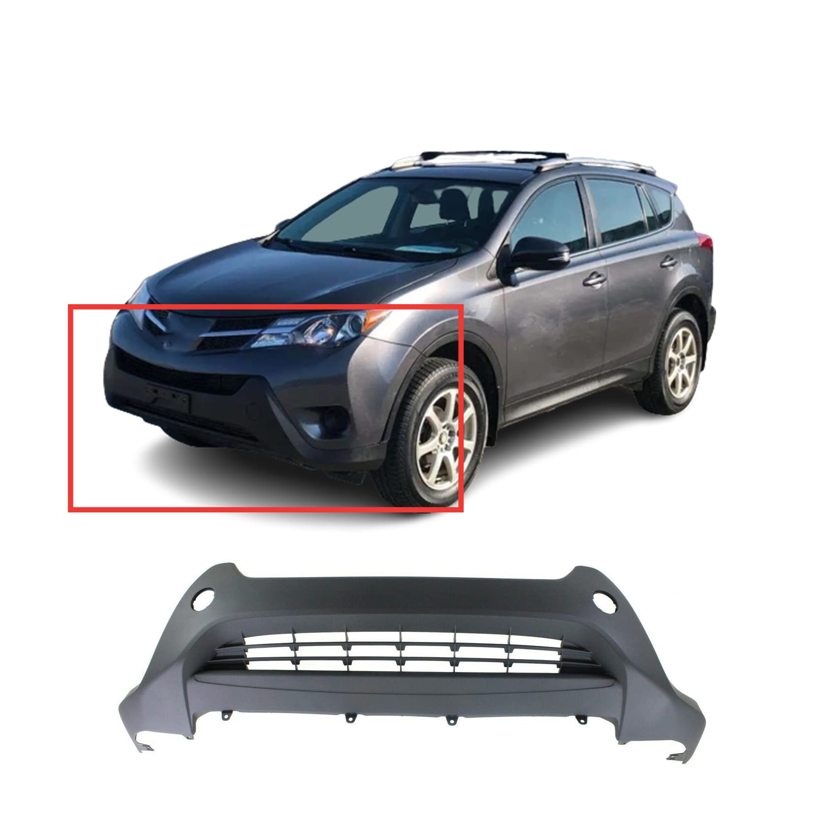 Amazon.com: FitParts Compatible/Replacement for Front Lower Bumper Cover  2013-2015 Toyota RAV4 LE Sport 524110R010 TO1015108 : Automotive