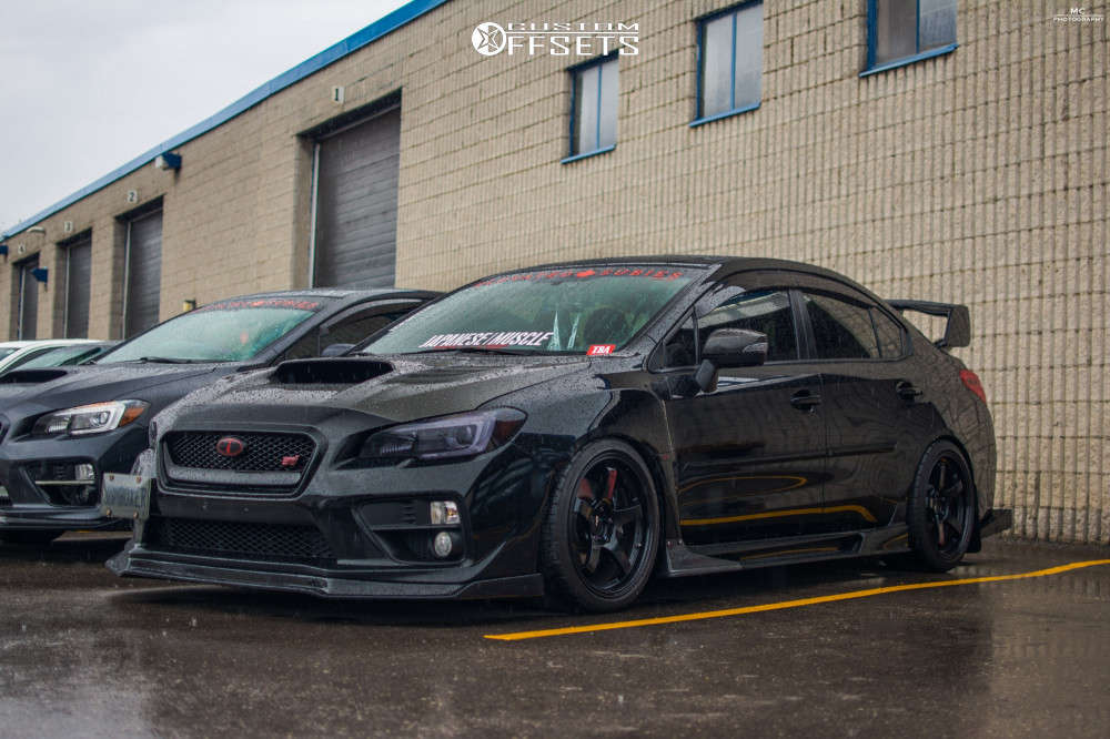 2015 Subaru WRX STI with 18x10 38 Advan Gt and 265/35R18 BFGoodrich G-force  Sport Comp-2 and Coilovers | Custom Offsets