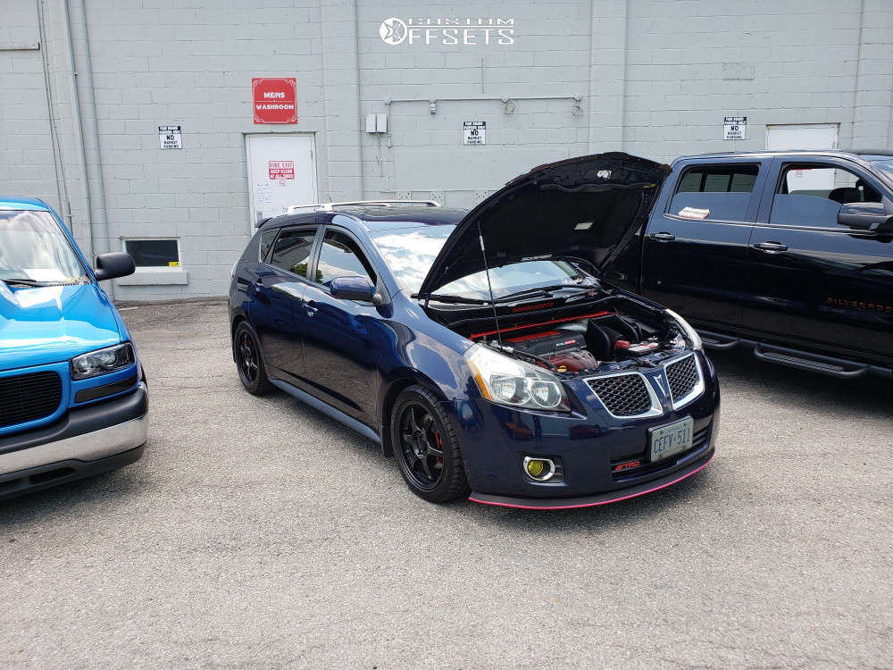 2010 Pontiac Vibe with 17x7.5 35 Konig Backbone and 225/45R17 BFGoodrich  G-force Sport Comp-2 and Lowering Springs | Custom Offsets
