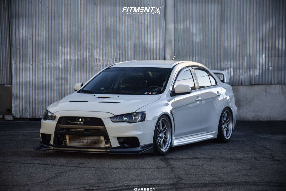 2012 Mitsubishi Lancer Evolution GSR with 18x9.5 Enkei RPF1 and Federal  255x35 on Coilovers | 600043 | Fitment Industries