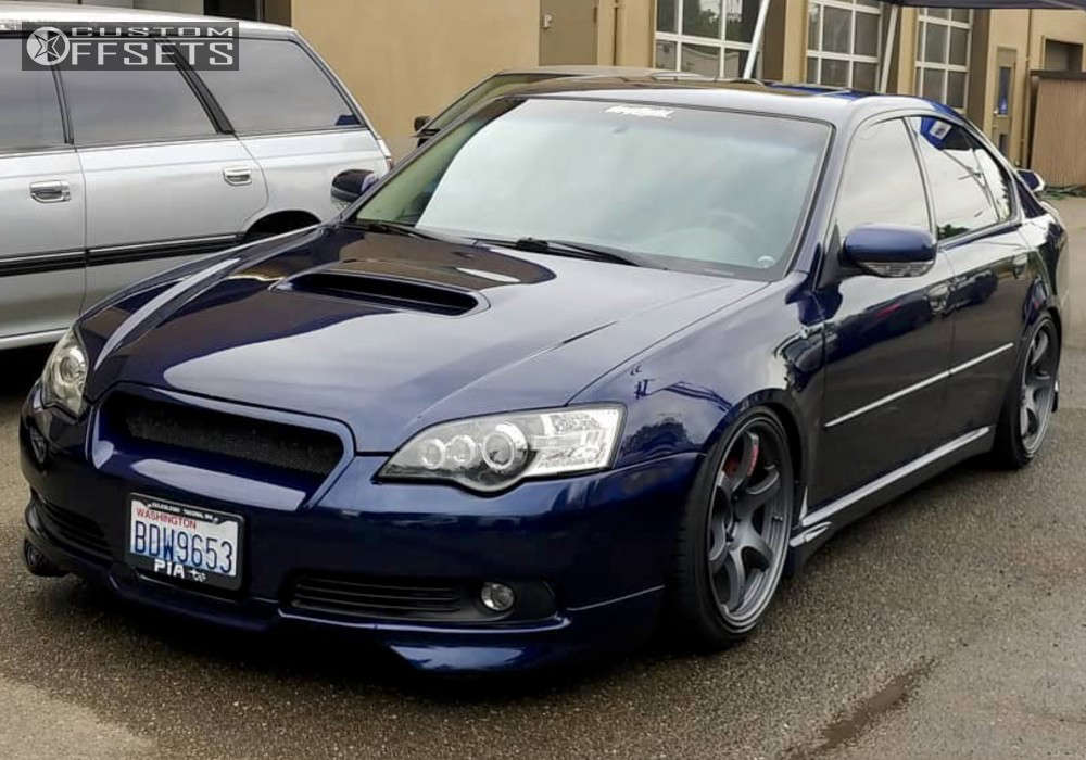 2005 Subaru Legacy with 18x9.5 38 Gram Lights 57DR and 225/40R18 Ironman  Imove Gen2 Suv and Coilovers | Custom Offsets