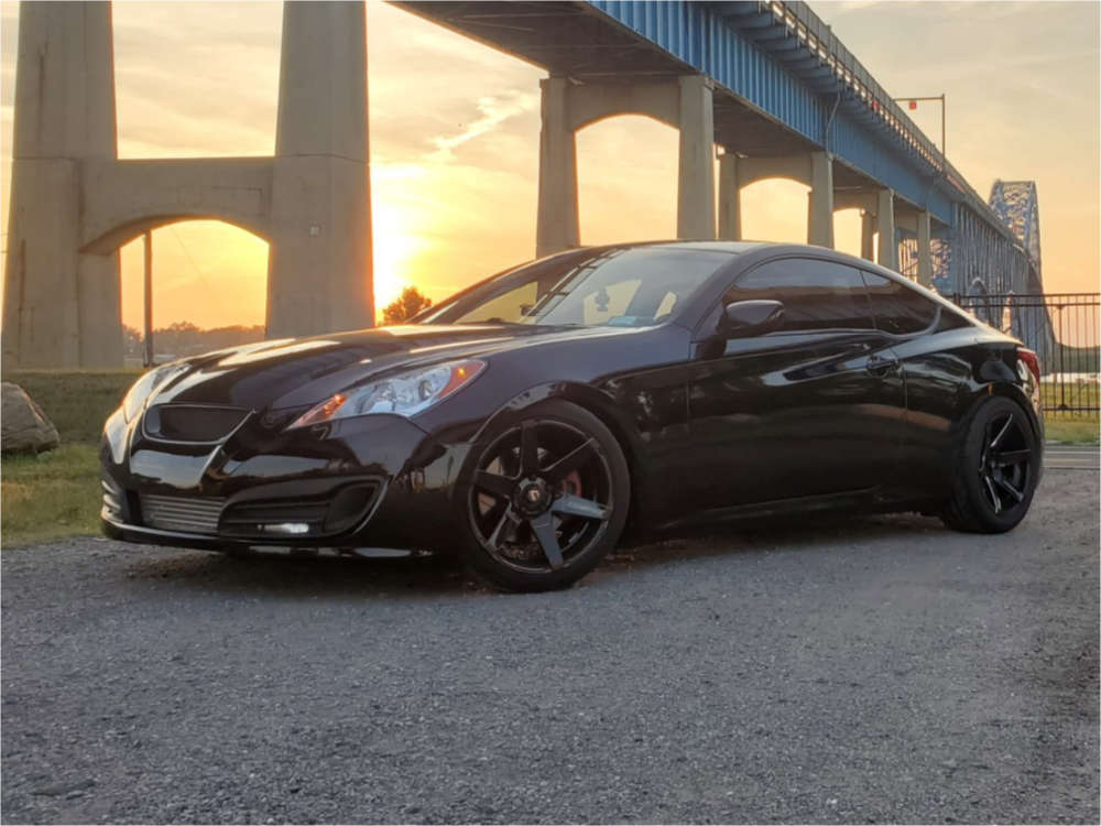 2010 Hyundai Genesis Coupe with 18x9.5 15 Cosmis Racing S1 and 245/55R18  Sumitomo Htr Ziii and Coilovers | Custom Offsets
