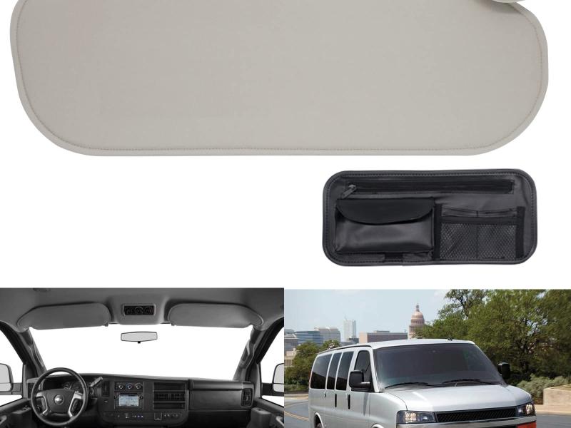 Passenger Right Side Sun Visor Compatible with Chevrolet Express GMC Savana  1500 2500 3500 4500 1999-2019 Replaces# 84054688 84054695 Beige