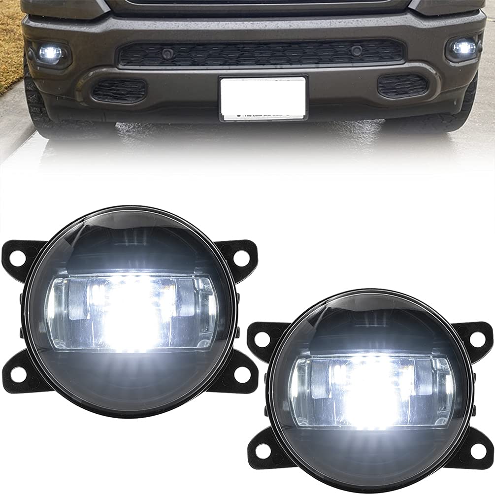 NJSBYL Fog Lamps for 2019-2021 Ram 1500/2500/3500 & 2014-2021 Ram ProMaster  1500/2500/3500 Front Bumper Driver Passenger Side LED Fog Lights Kits
