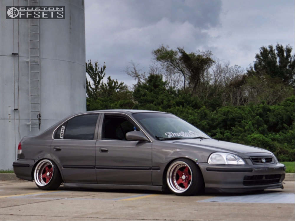 1997 Honda Civic with 15x9.5 -10 Work Cr01 and 165/45R15 Federal 595 Rs-rr  and Coilovers | Custom Offsets