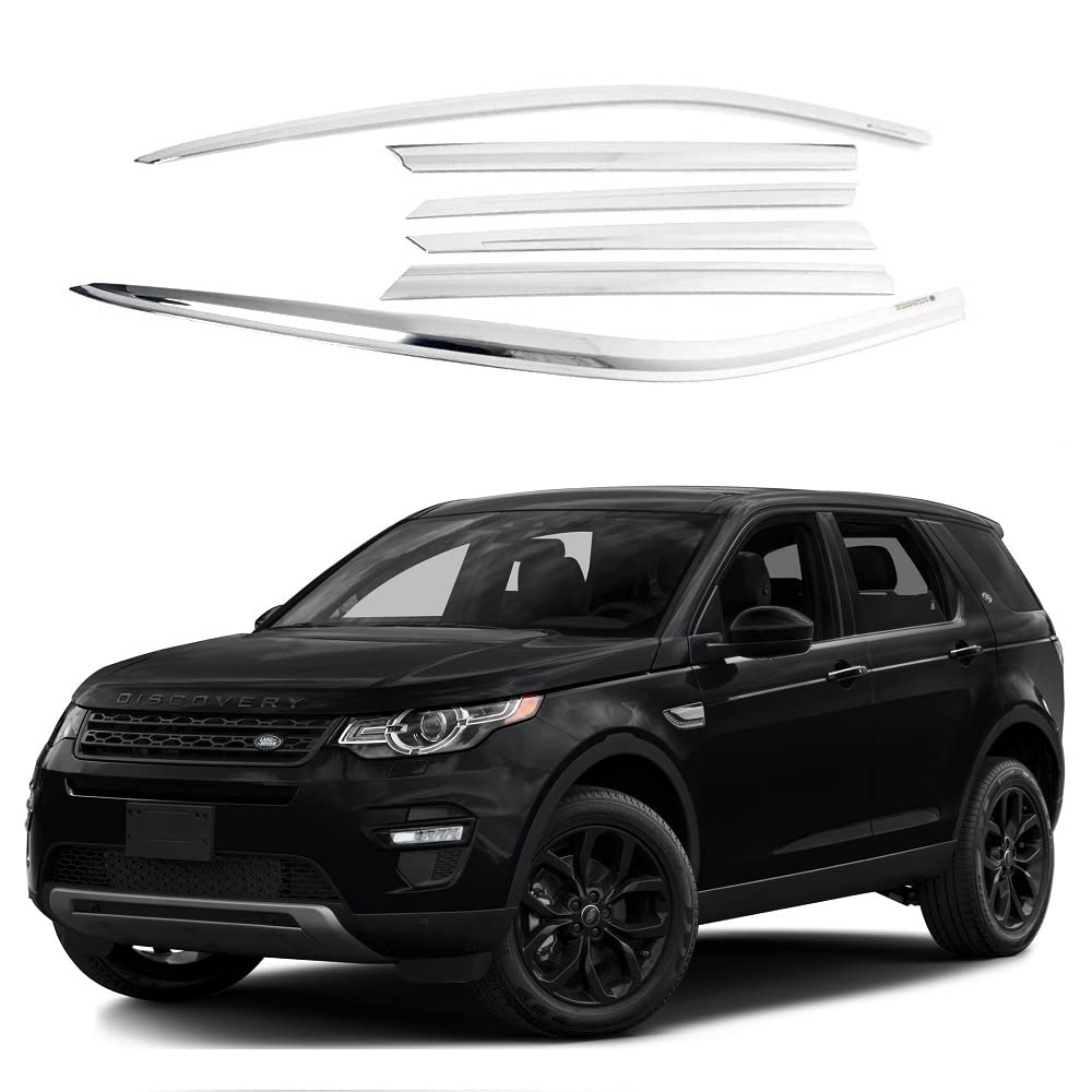 AUTOCLOVER Chrome Side Window Visor 6 Piece Set for Land Rover Range Rover  Discovery Sport 2015 2016 2017 2018 2019 2020 2021 2022 2023 / Safe RAIN  Out-Channel Guard Deflector