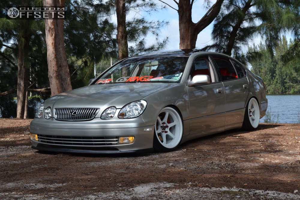 1999 Lexus GS300 with 18x9.5 15 Cosmis Racing XT-006R and 225/35R18 Nankang  NS-20 and Coilovers | Custom Offsets