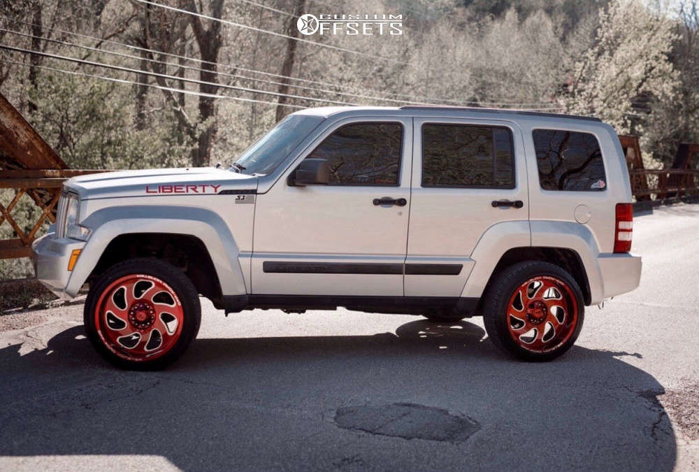 2011 Jeep Liberty with 20x10 -19 Monster Offroad M07 and 245/45R20 Milestar  Ms932 and Suspension Lift 2.5" | Custom Offsets