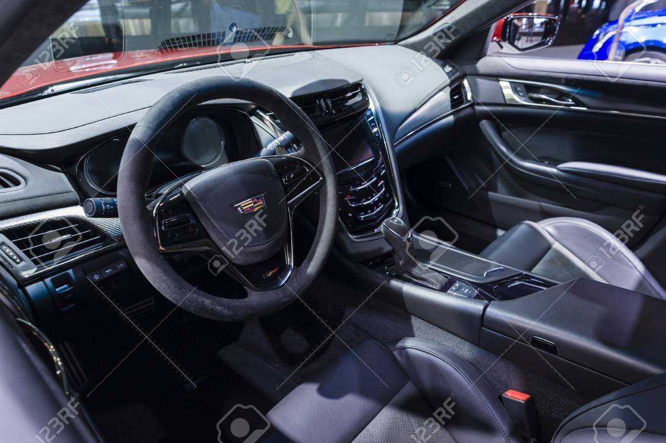 New York, USA - March 23, 2016: Cadillac CTS-V Interior On Display During  The New York International Auto Show At The Jacob Javits Center. Stock  Photo, Picture And Royalty Free Image. Image 54469902.