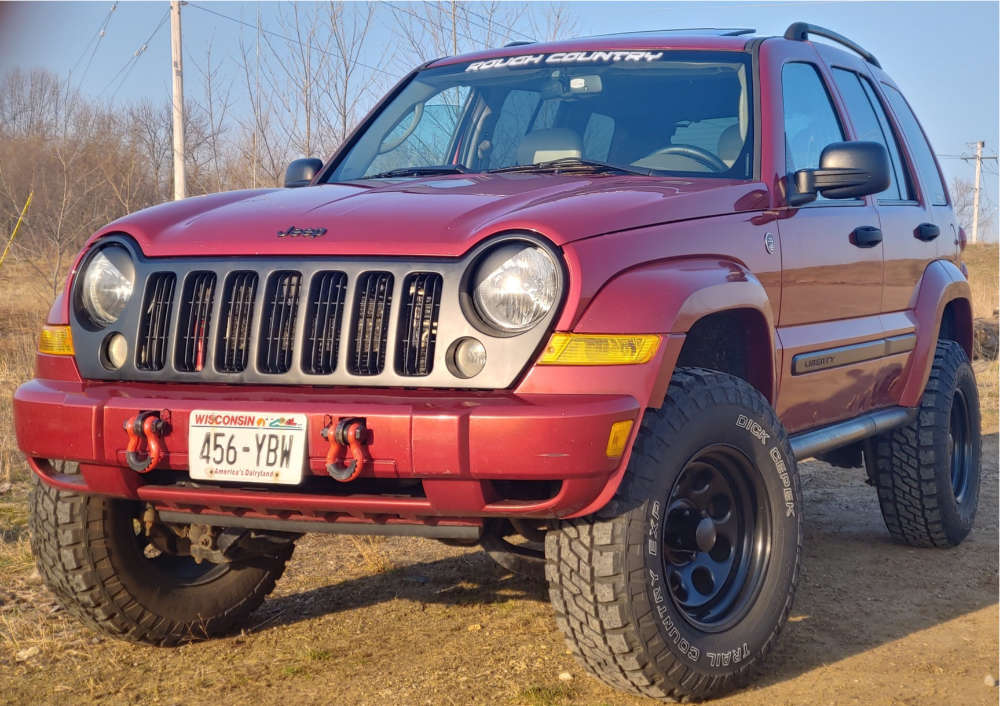 2006 Jeep Liberty with 16x8 -6 Black Rock Type 8 and 275/65R16 Dick Cepek  Trail Country and Suspension Lift 3" | Custom Offsets