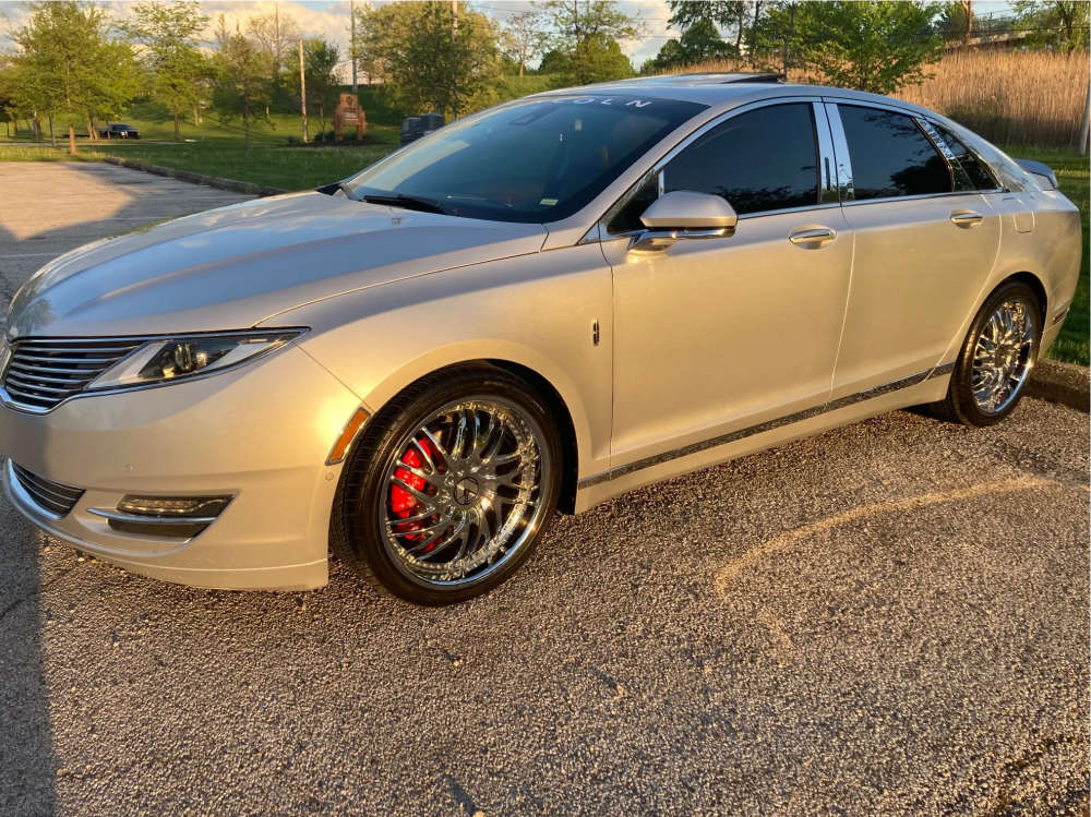 2014 Lincoln MKZ with 20x8.5 35 Azara Aza-509 and 255/35R20 Vercelli Strada  Ii and Stock | Custom Offsets