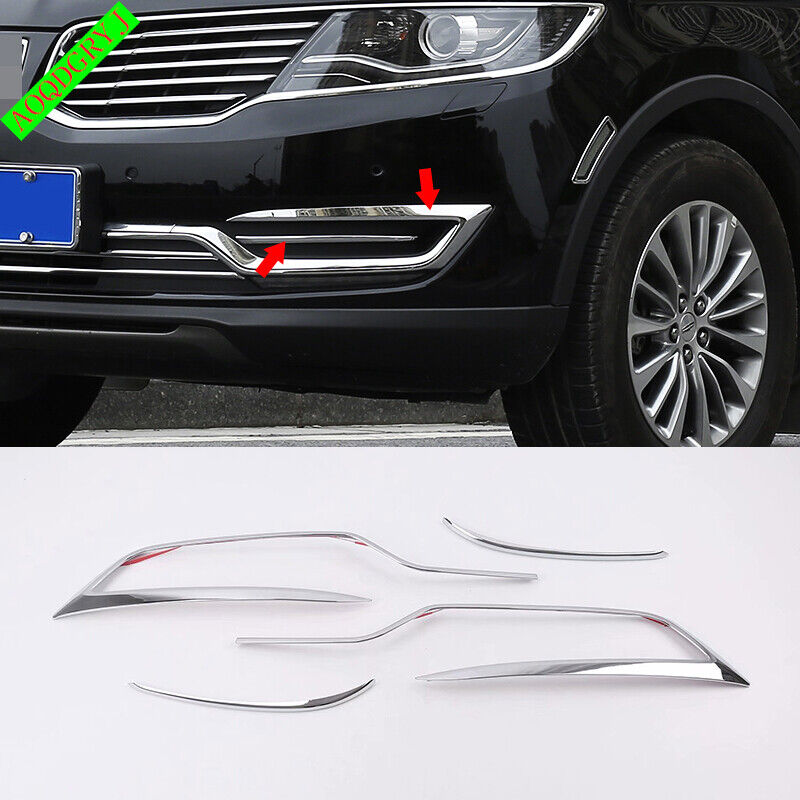 For Lincoln MKX 2015-2018 Chrome Front Fog Light Eyebrow Muoding Trim  Strips 4pc | eBay