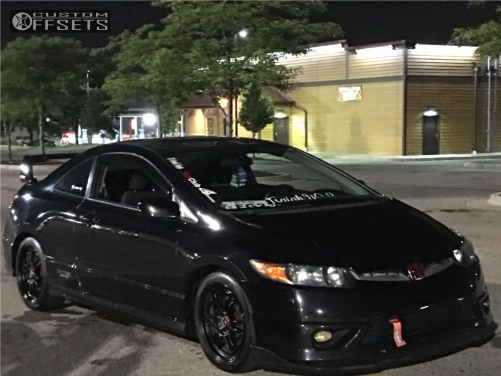 2007 Honda Civic with 17x7.5 45 Enkei RPF1 and 215/40R17 Michelin Pilot  Super Sport and Lowering Springs | Custom Offsets