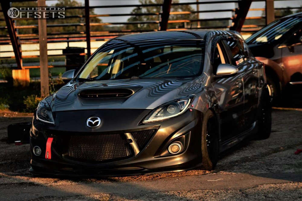 2012 Mazda 3 Sport with 17x9 45 Enkei RPF1 and 245/40R17 Hankook Ventus Rs3  and Coilovers | Custom Offsets