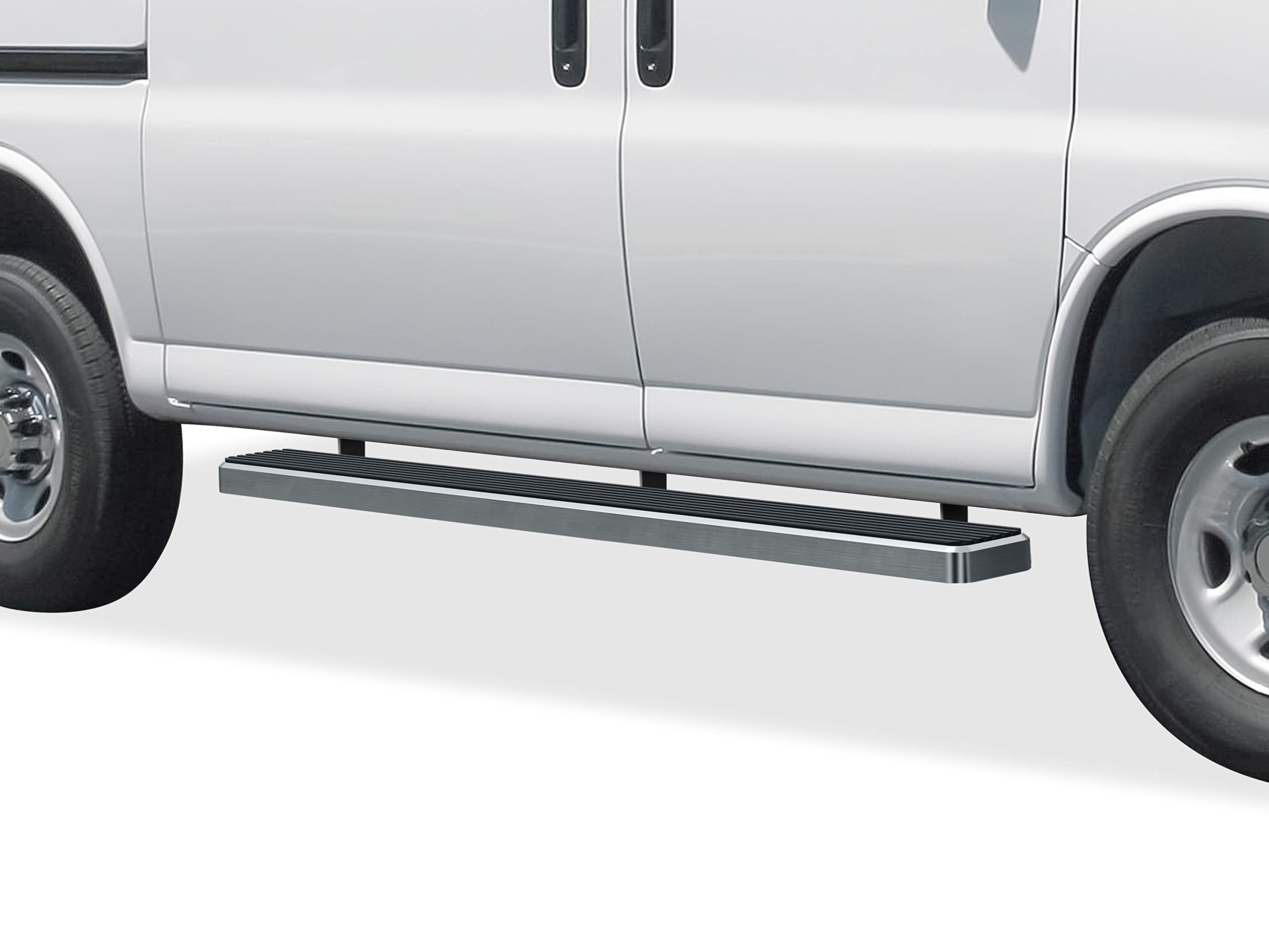 Amazon.com: APS iBoard Running Boards 6-inch Silver Compatible with Chevy  Express GMC Savana 1500 2500 3500 2003-2022 Full Size Van 3-Door (Nerf Bars  Side Steps Side Bars) : Automotive