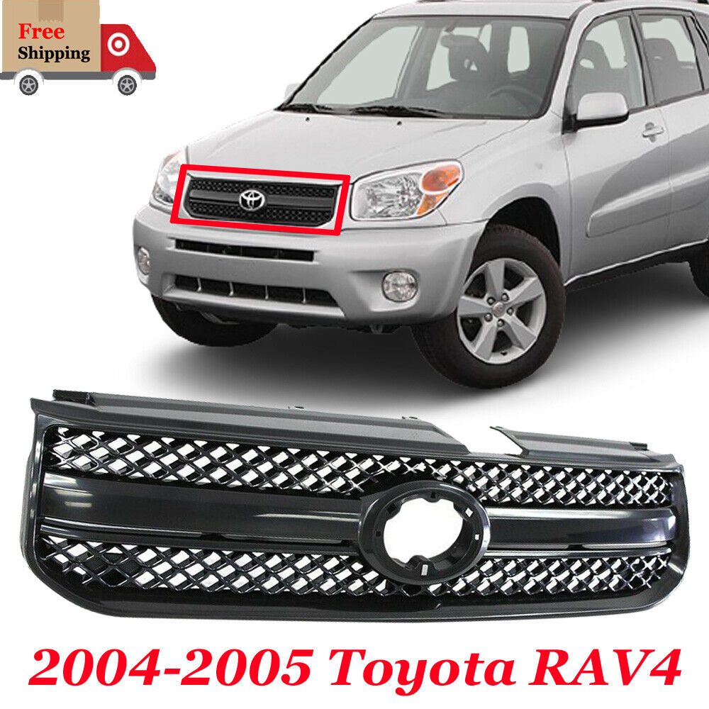 For 2004-2005 Toyota RAV4 Front New Grille Textured Black Plastic Body  TO1200266 | eBay